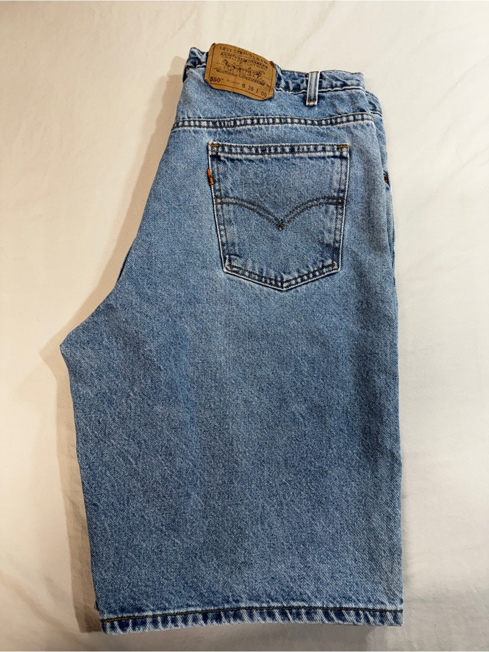 Vintage Levis 550 Shorts Mens Size 38 Denim Orange Tab 90s Mexico